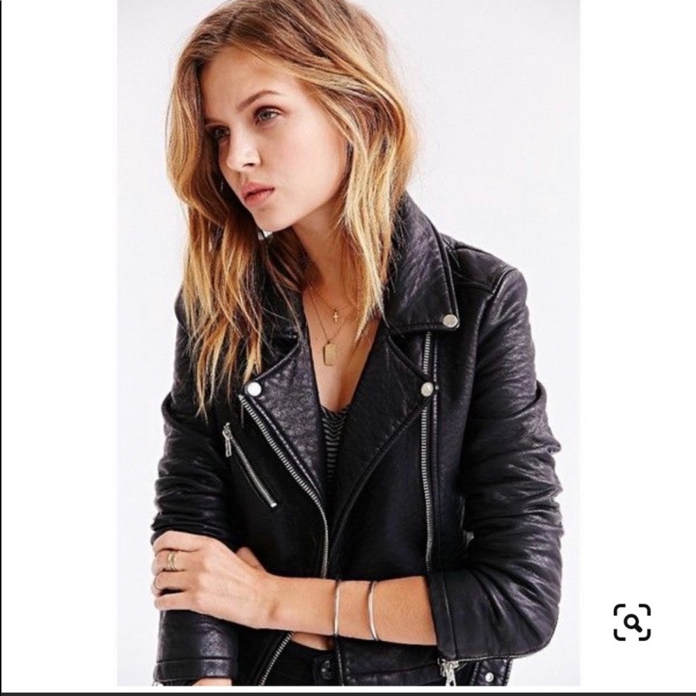Members Only Vegan Leather Moto Jacket